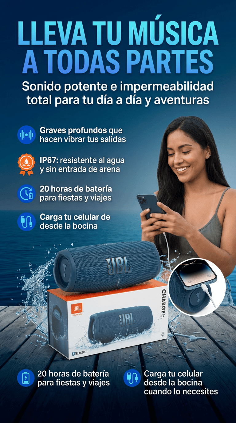 CHARGE 5 - Lleva tu música a todas partes